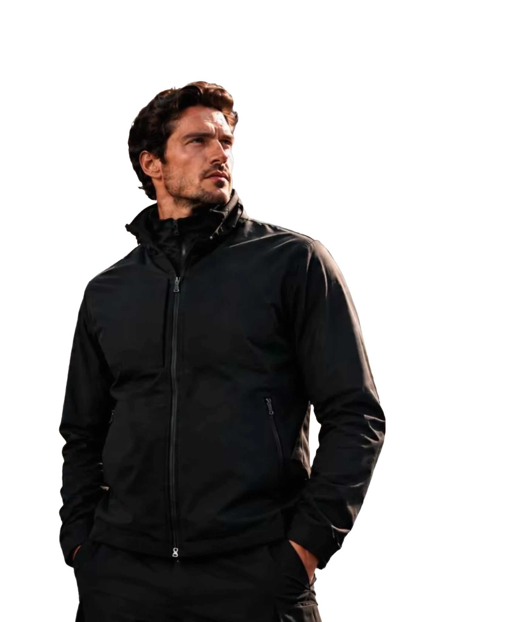 Stab-proof jacket worn by a model